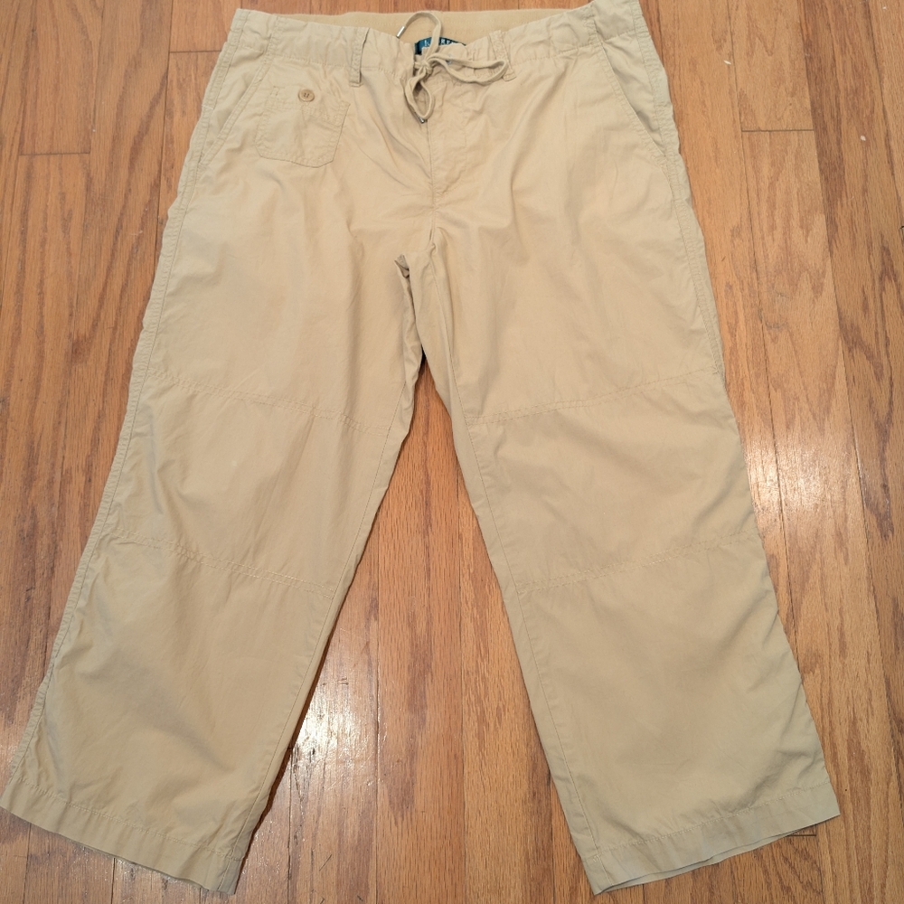 Lauren Ralph Lauren Capri Pants Womens 14P Khaki Beige Preppy